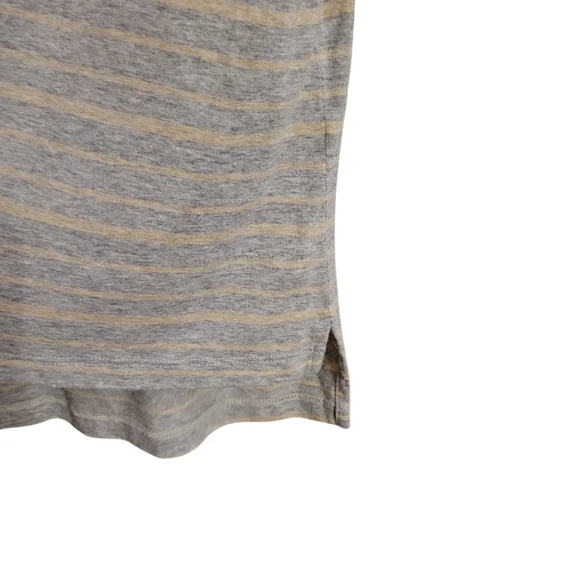 Eileen Fisher Gray Striped 3/4 Sleeve Top - Picture 4 of 7